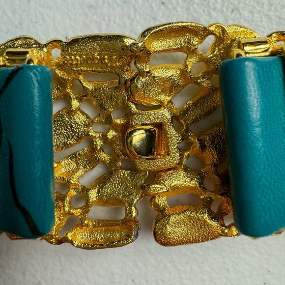 Rare Douglas Paquette Vintage Gold Tone Faux Gem Cluster Jeweled Belt Buckle - Picture 10 of 11